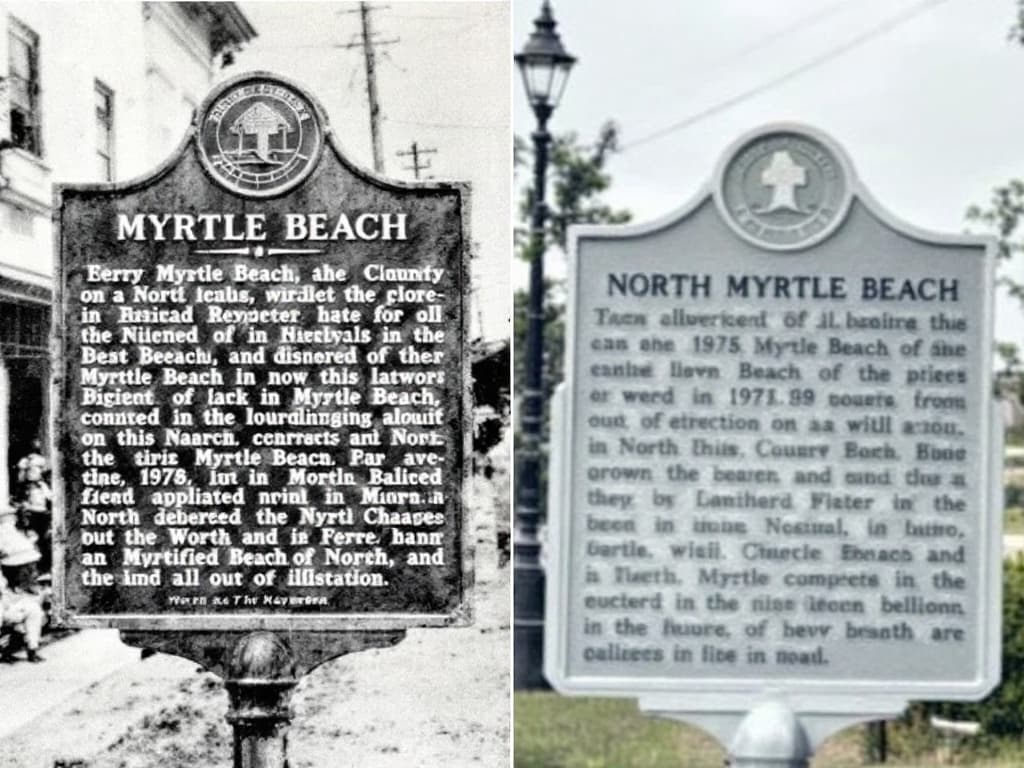 Historical marker in North Myrtle Beach