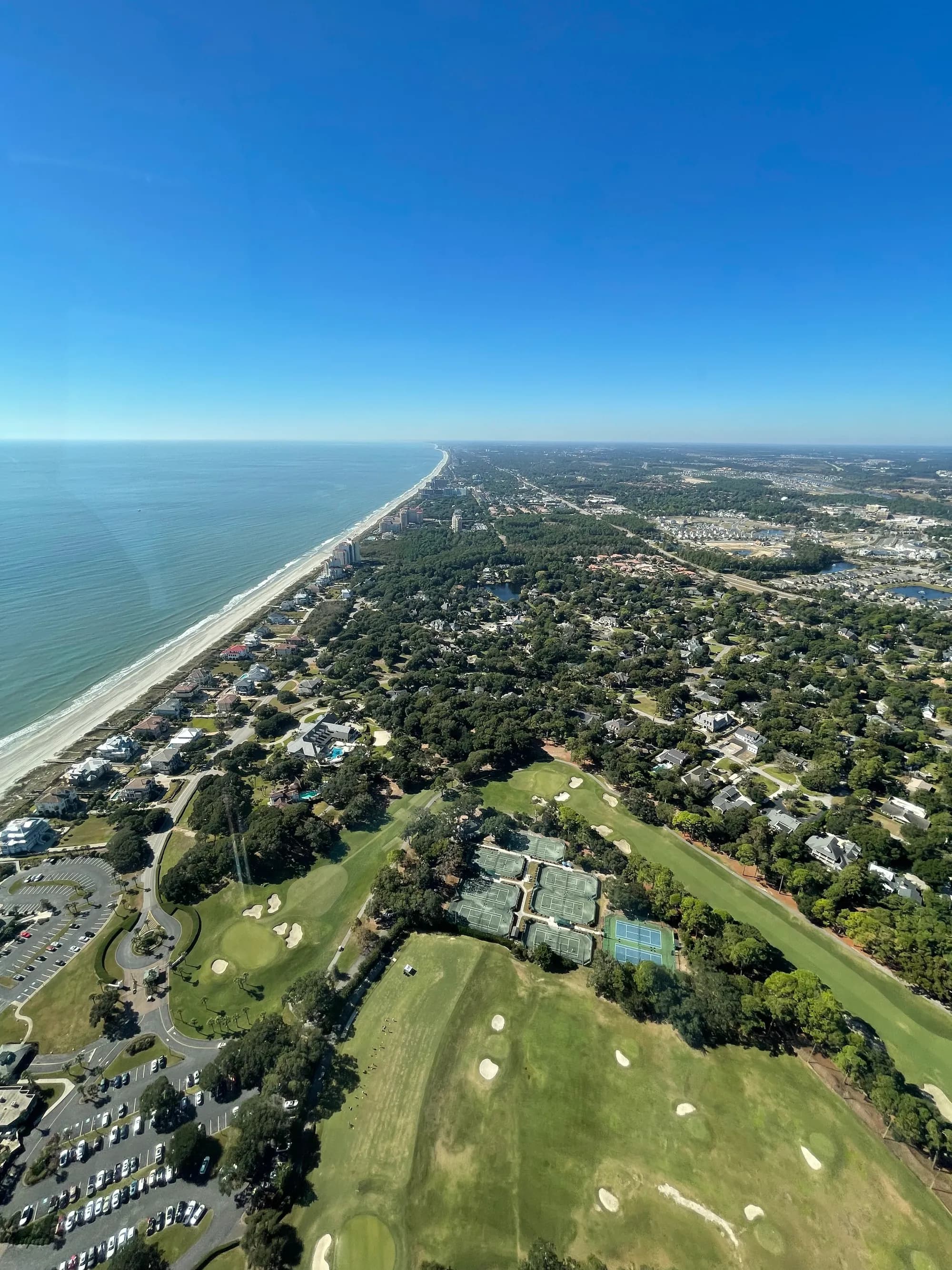 Aerial view of North Myrtle Beach coastline facing north